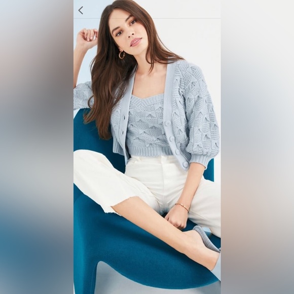 JustFab Cropped Cardigan Set NWOT - Picture 3 of 8